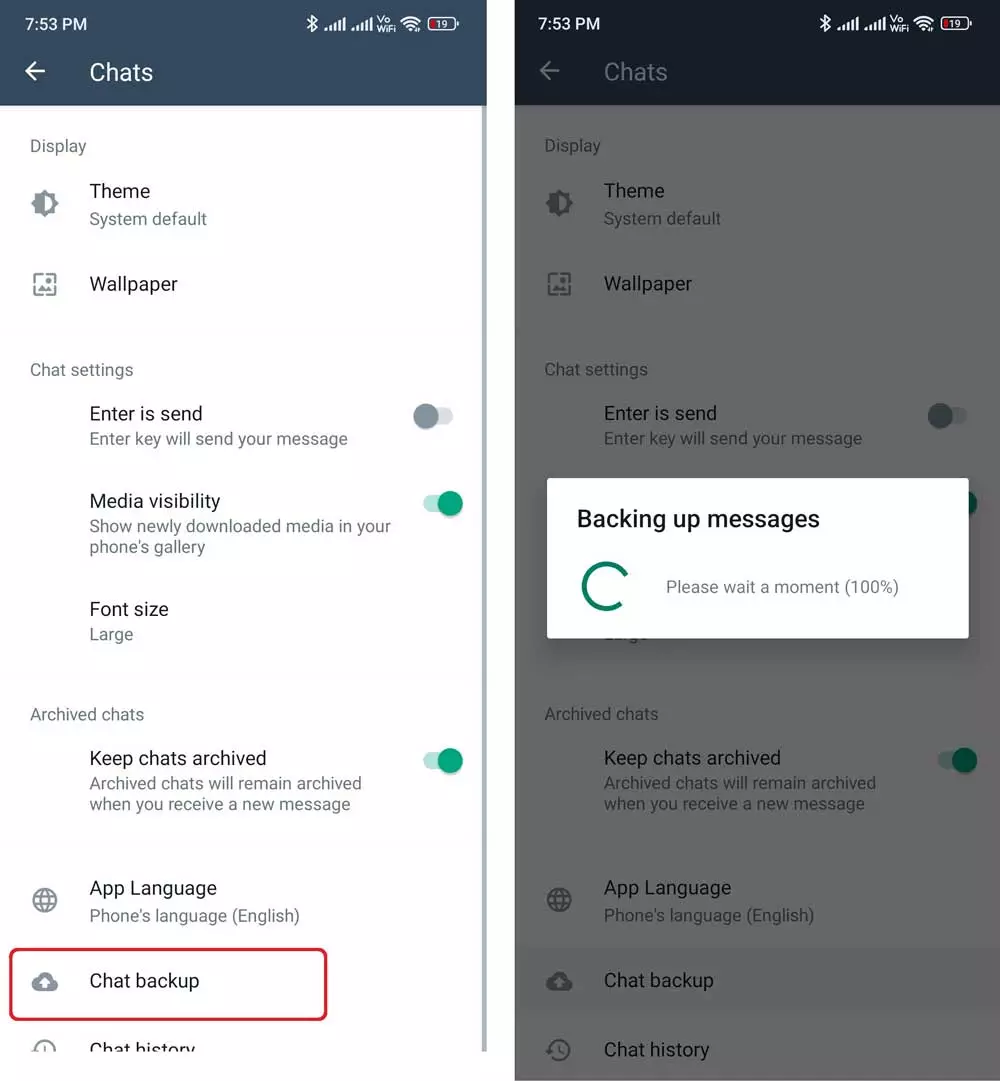 GBWhatsApp Pro Chats Backup