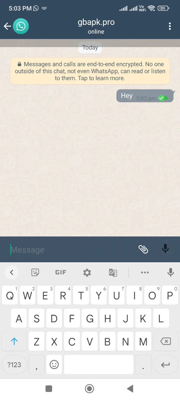 GBWhatsApp Pro Chats Page