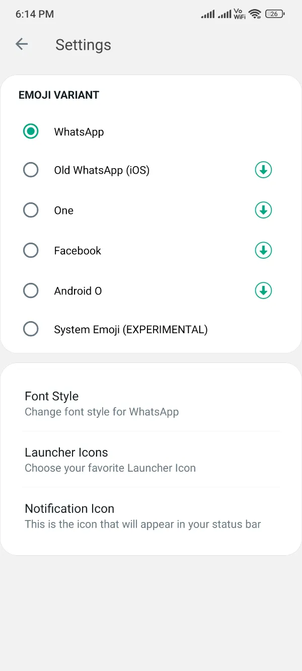 GBWhatsApp Pro Emoji Variant