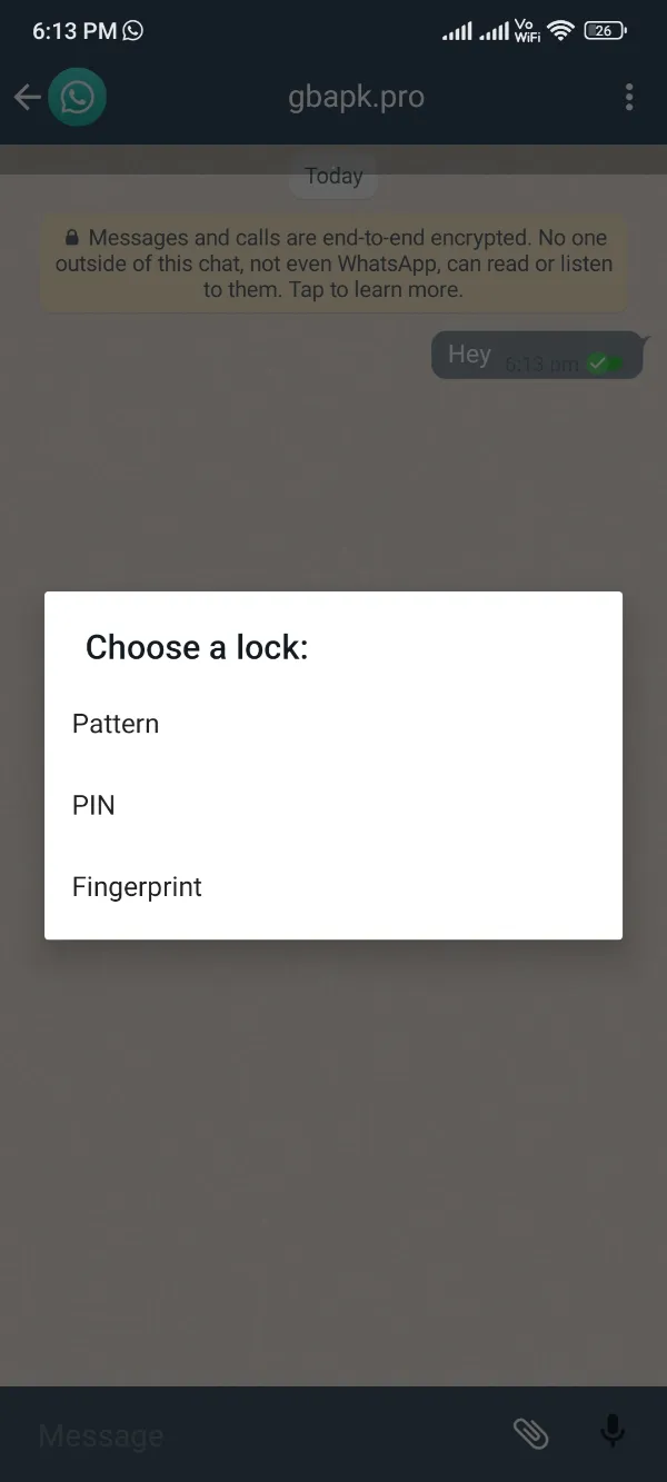 GBWhatsApp Pro Lock Specific Chats