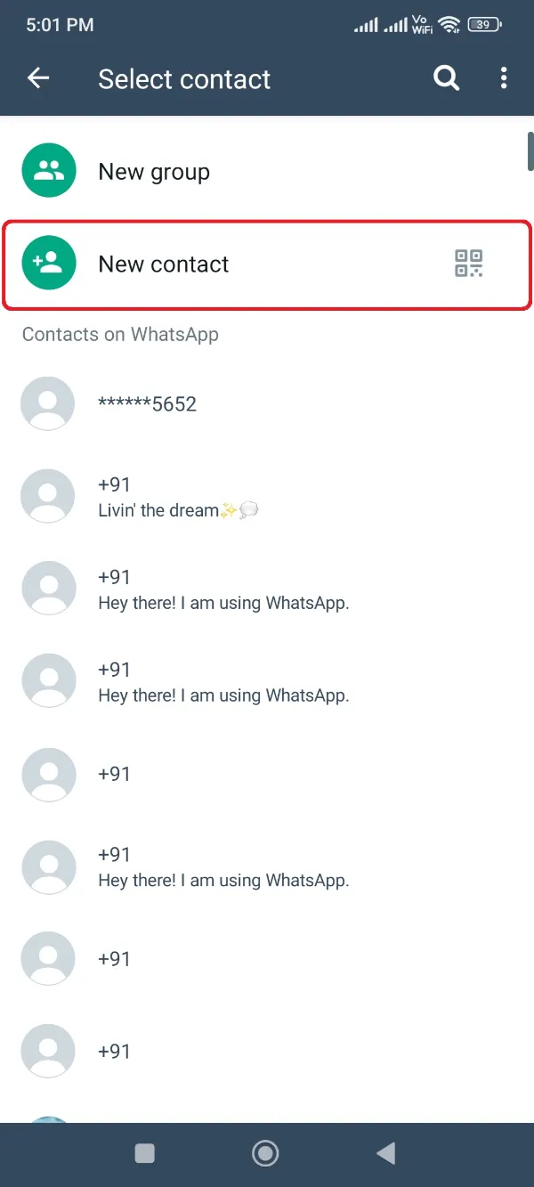 GBWhatsApp Pro New Contact