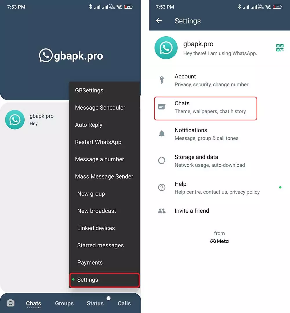 GBWhatsApp Pro Settings