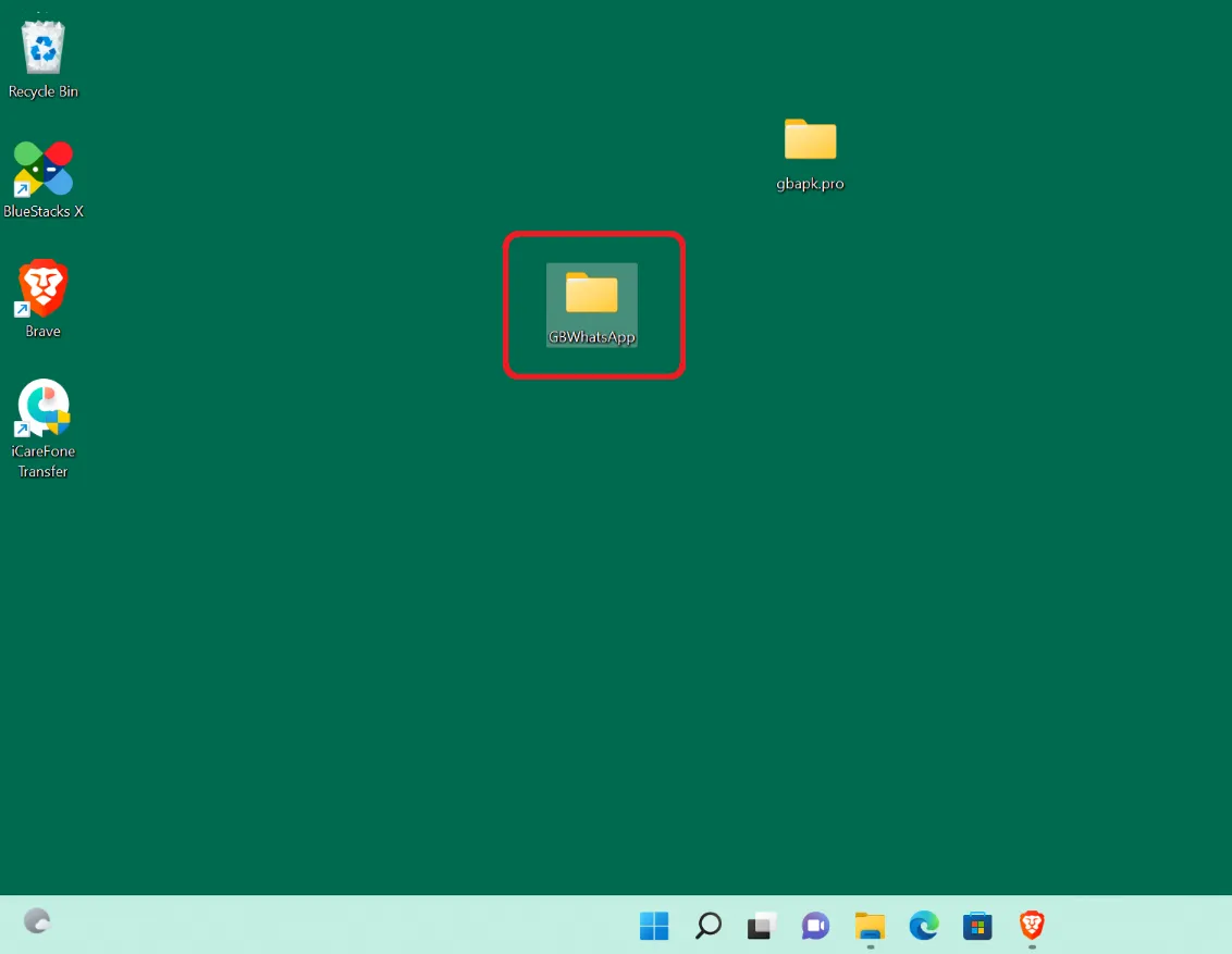 Paste GBWhatsApp Folder To Desktop