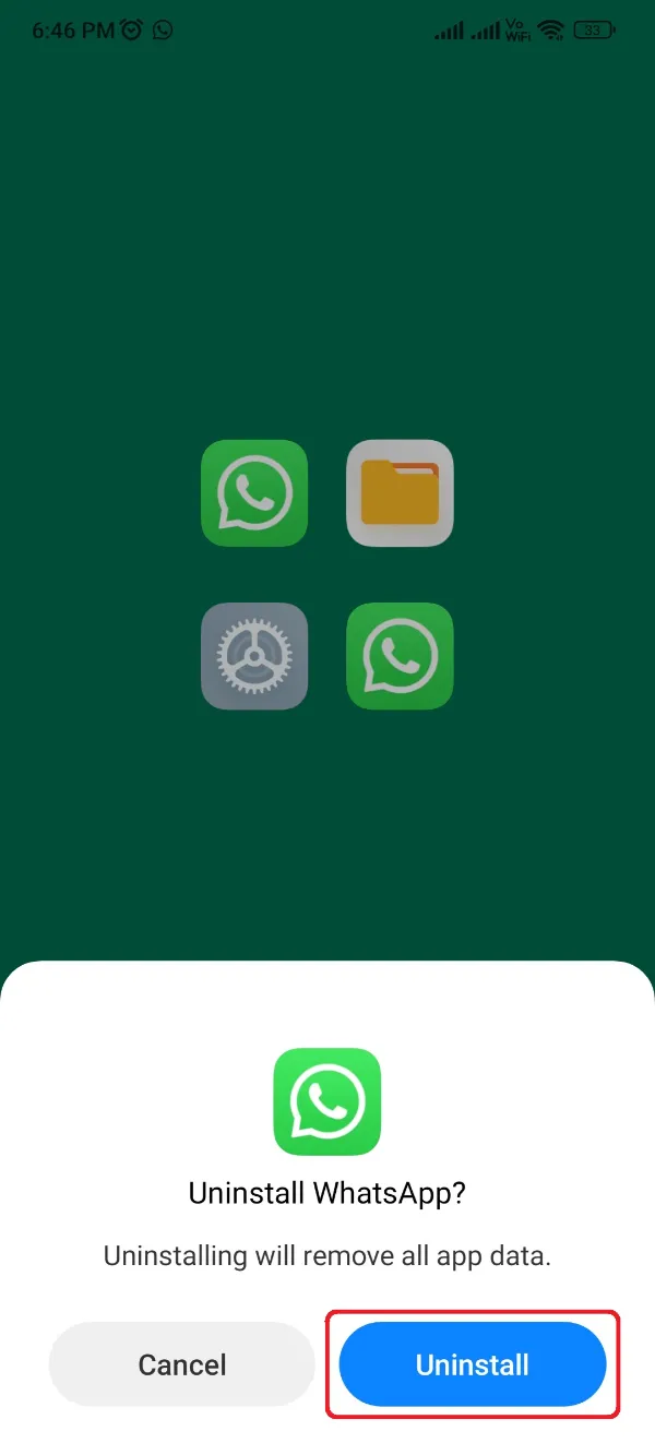 Uninstall Official WhatsApp
