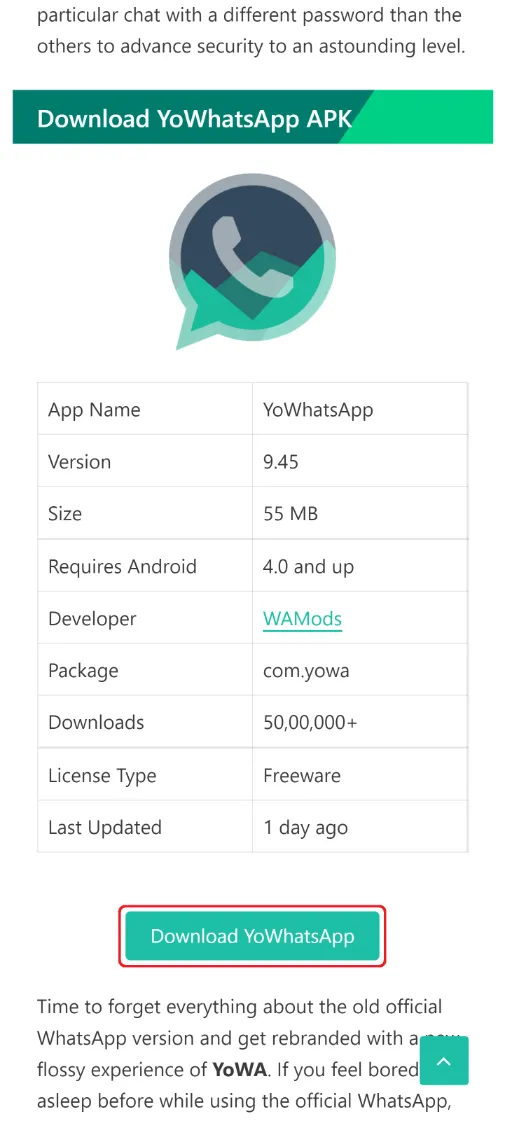 YoWhatsApp APK Download