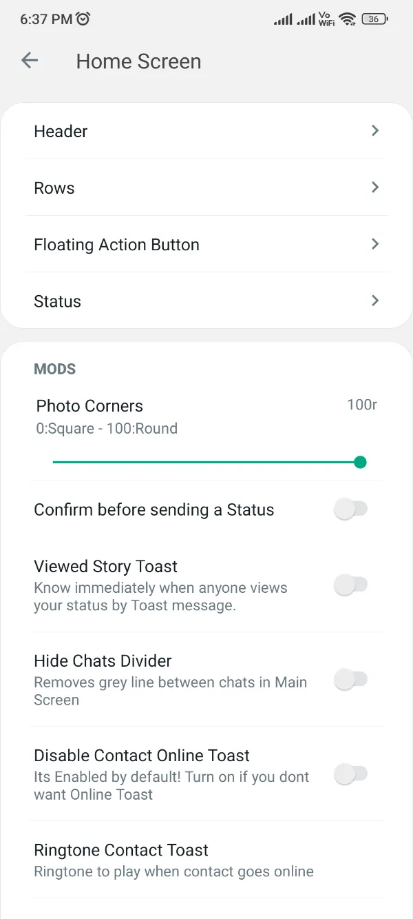 YoWhatsApp Customizations
