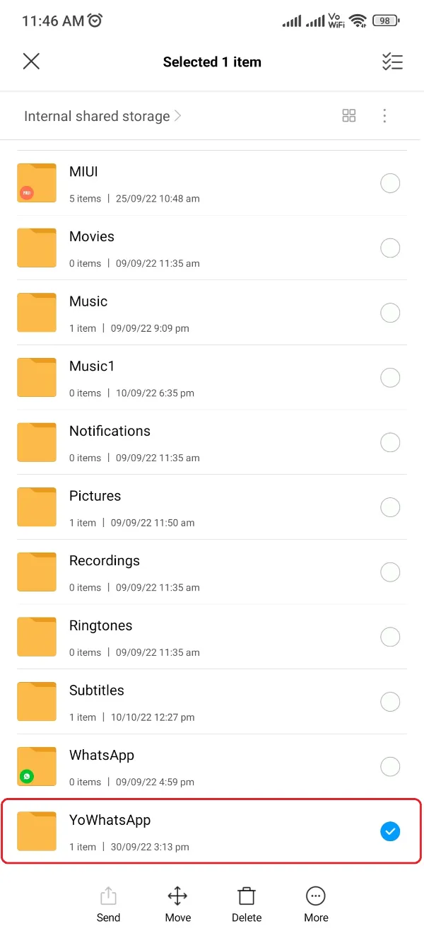 YoWhatsApp File Manager