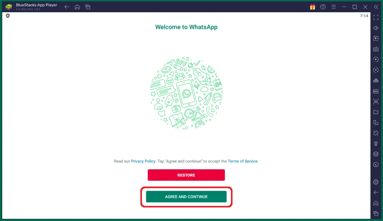 YoWhatsApp PC Agree and Continue