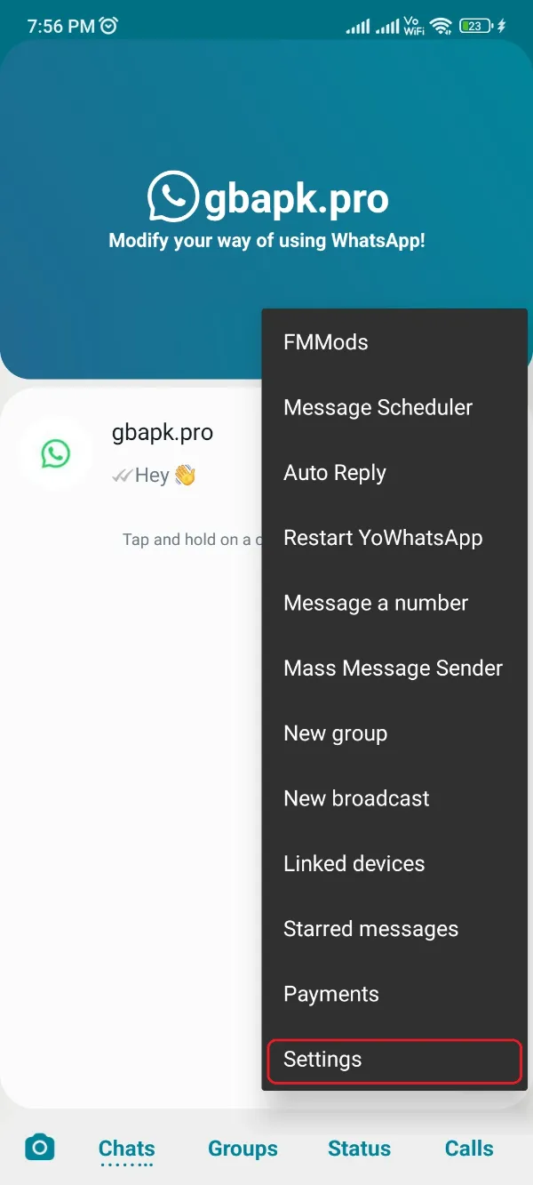 YoWhatsApp Setting