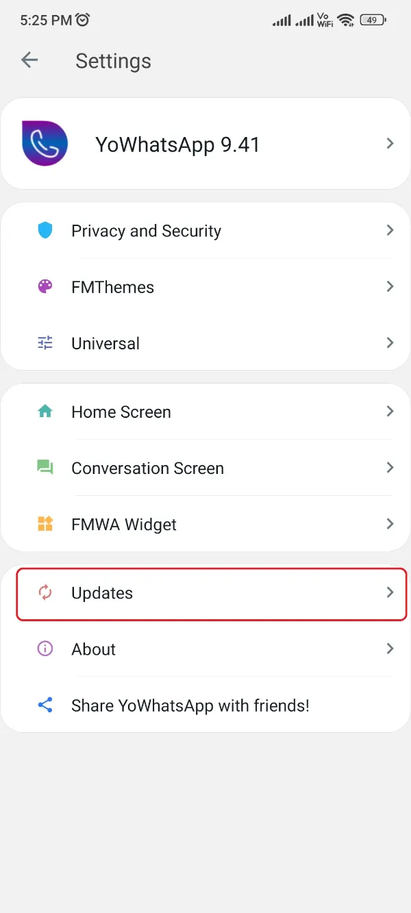 YoWhatsApp Updates