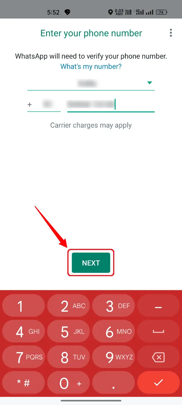 YoWhatsApp APK Phone Number Next