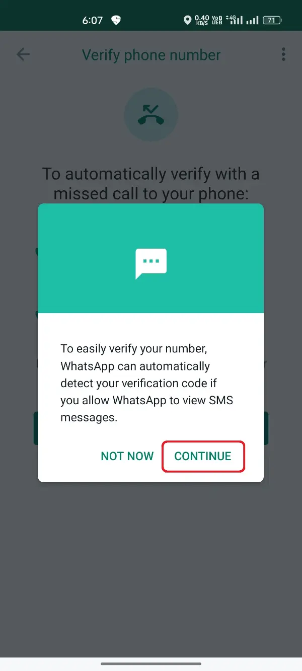 YoWhatsApp APK Verify Continue