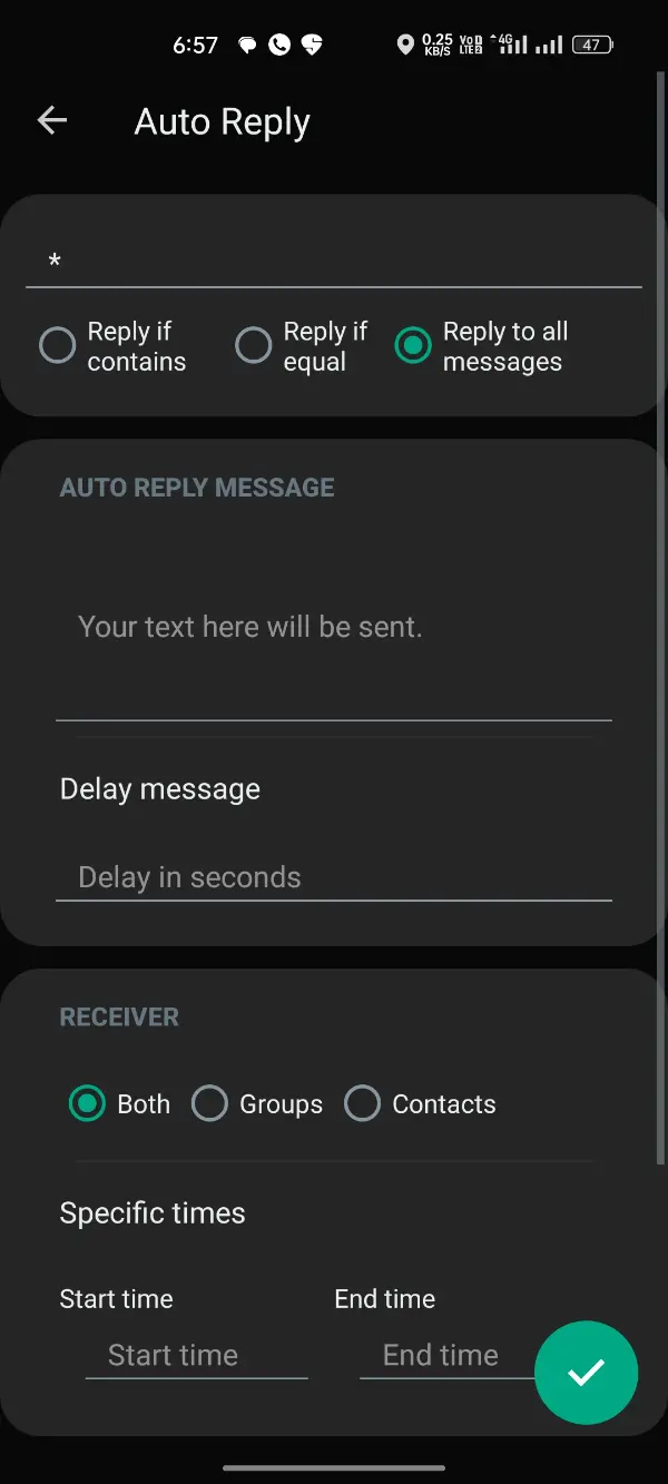 YoWhatsApp Auto-Reply Feature