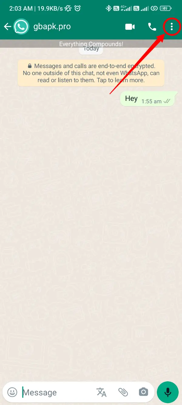Chat Three-dot WhatsApp Plus