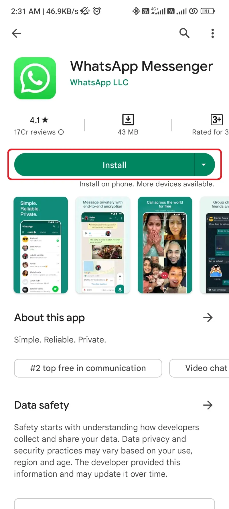 Download Official WhatsApp Messanger
