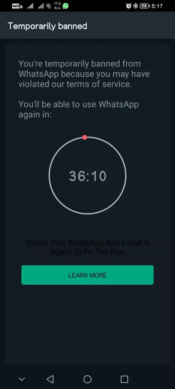 Fix WhatsApp Temporary Ban Issue