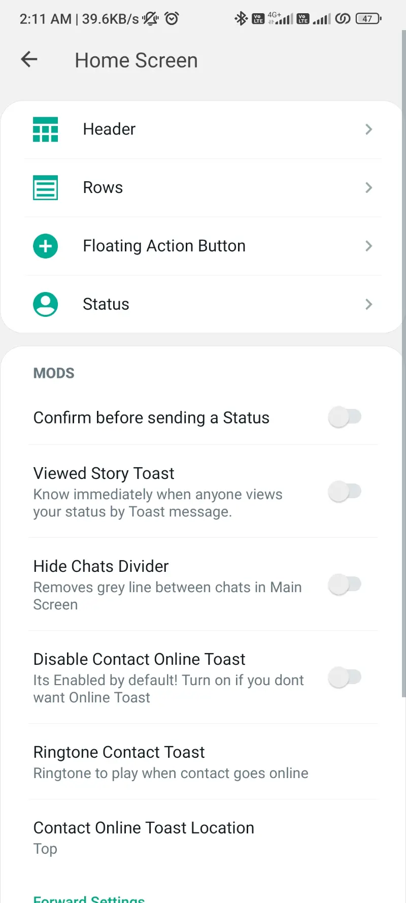 Home Screen Customization WhatsApp Plus