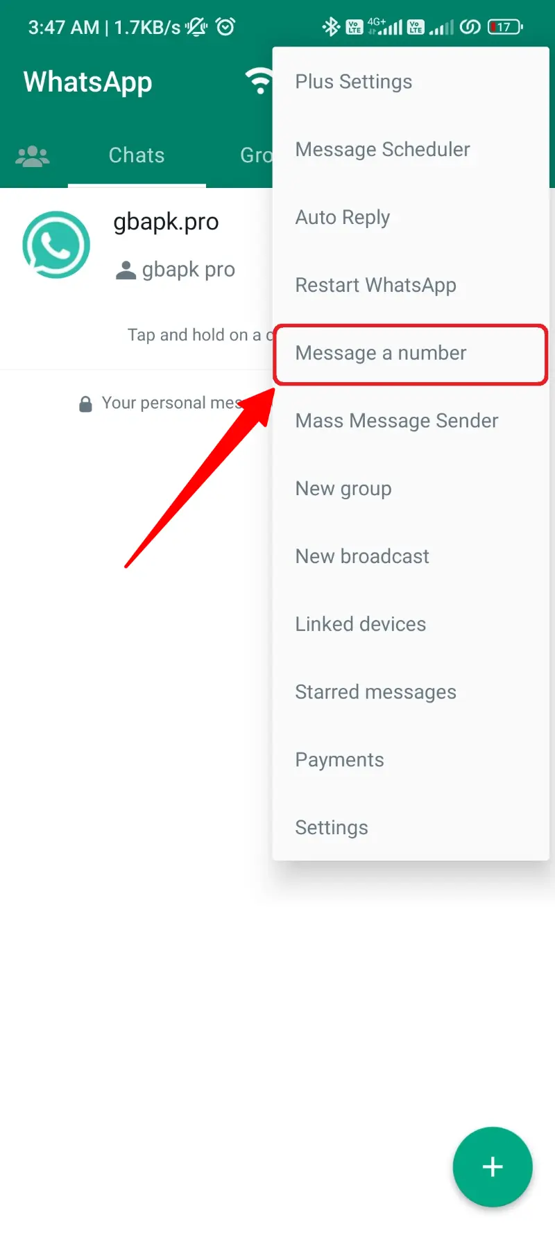 Message a Number WhatsApp Plus