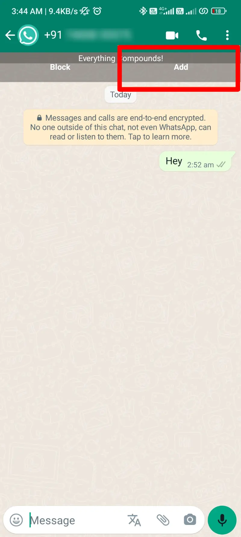 Unknown Number Add Contact WhatsApp Plus