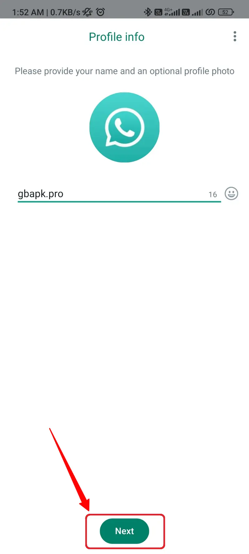 WhatsApp Plus Profile Picture Name Next
