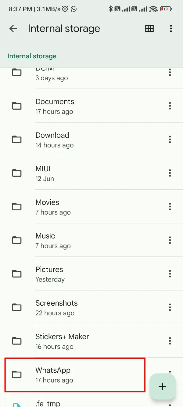 Copy WhatsApp Folder and Paste to Downloads Folder Fouad