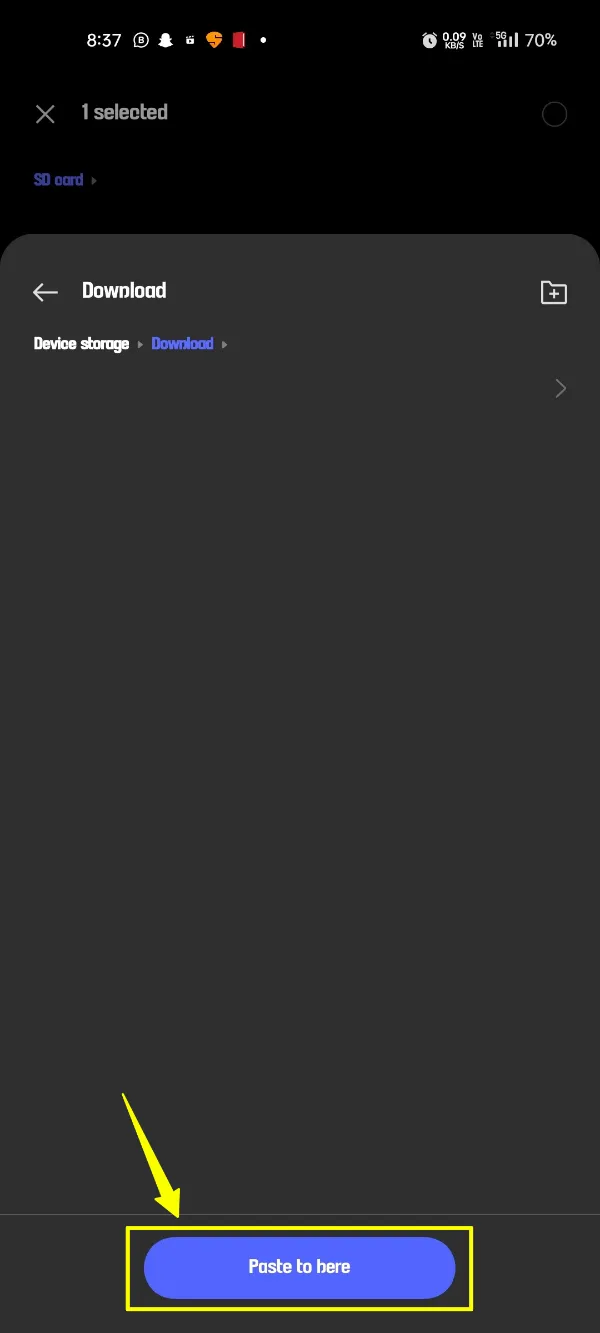 FMWhatsApp Salin Folder WhatsApp ke Unduhan