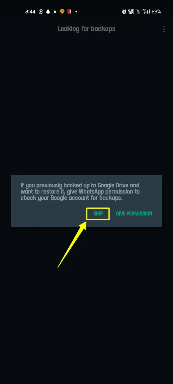 FMWhatsApp Lewati Pencadangan Google Drive