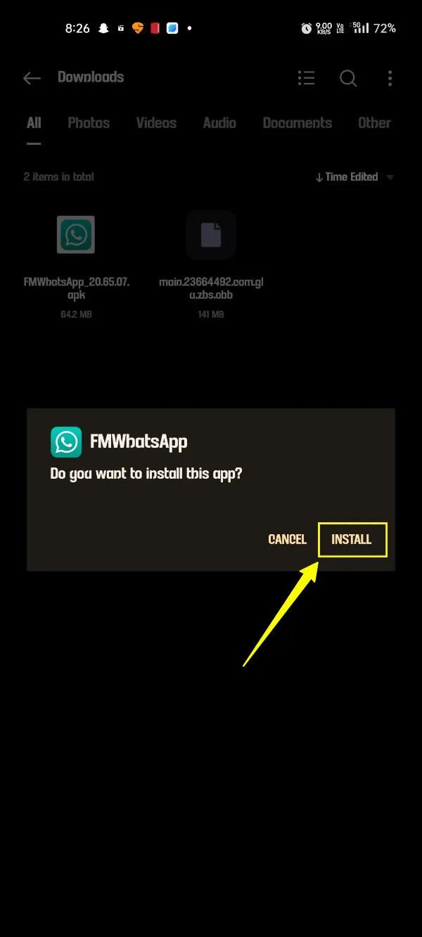 FMWhatsApp Ketuk Instal