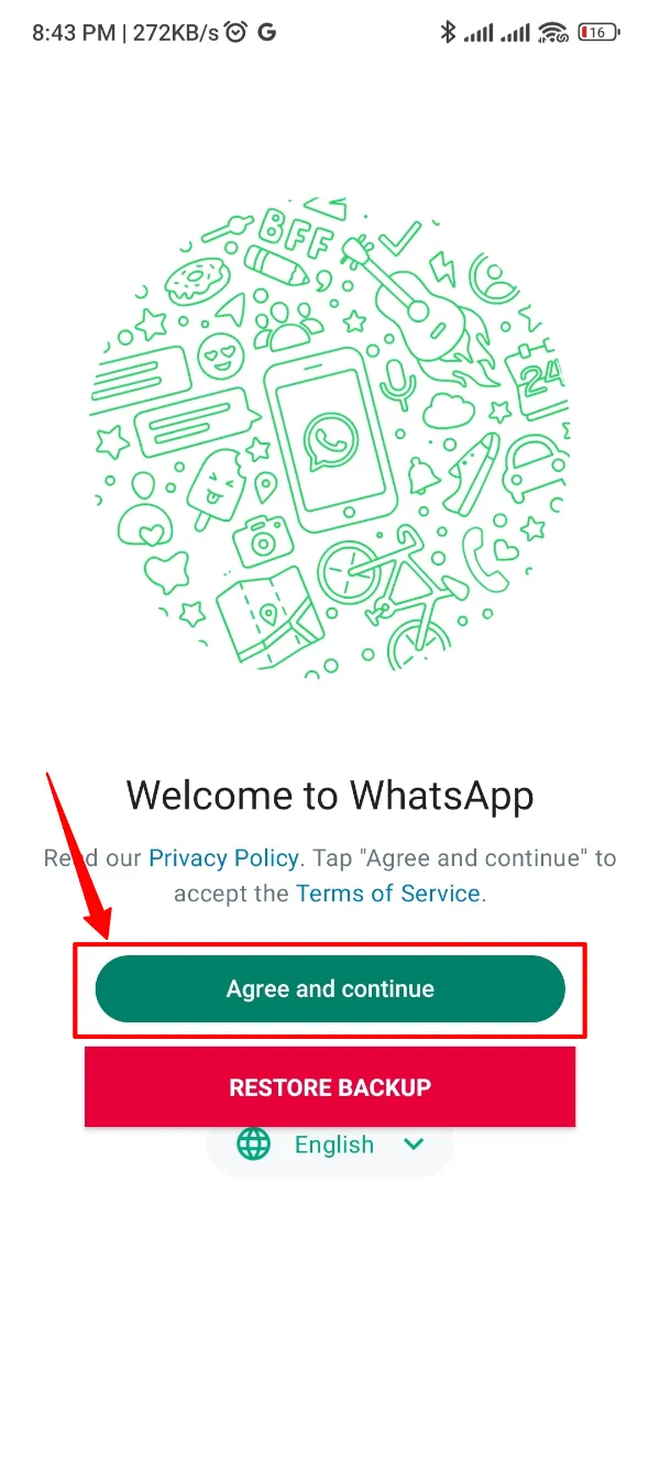 Fouad WhatsApp Agree and Continue