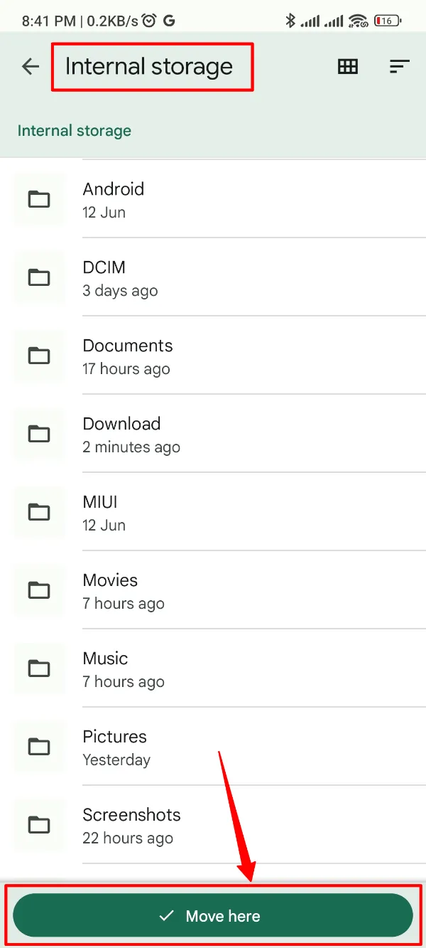 Fouad WhatsApp Tap on Move here