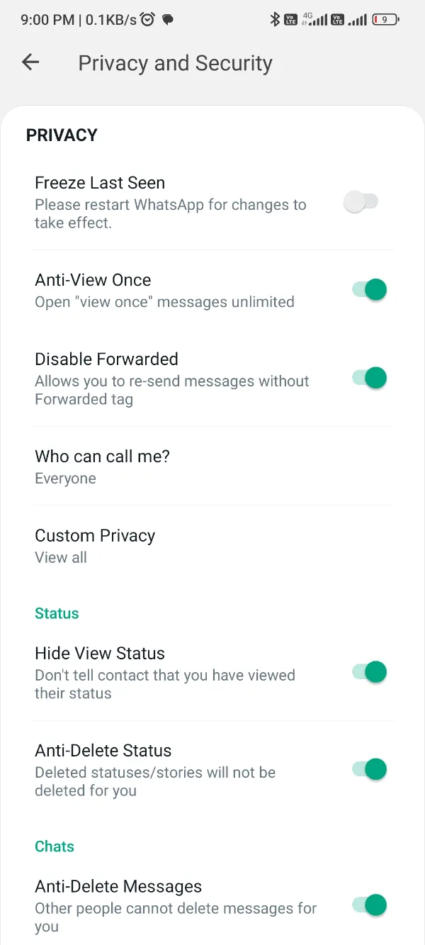 Hide Typing Fouad WhatsApp