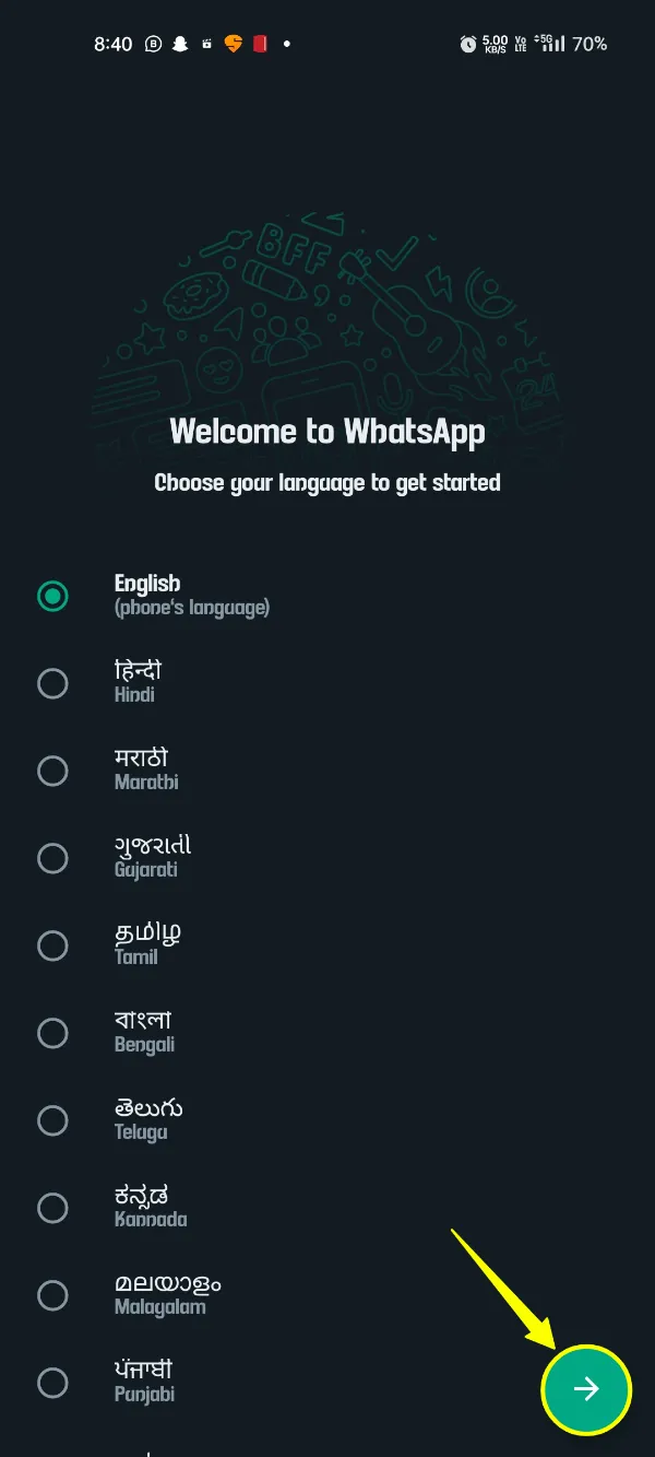 Open FMWhatsApp Aplikasi untuk Pertama Kalinya